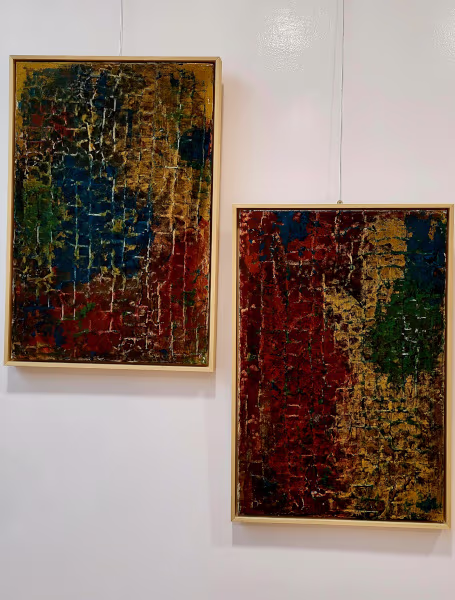 Pareja de cuadros con texturas