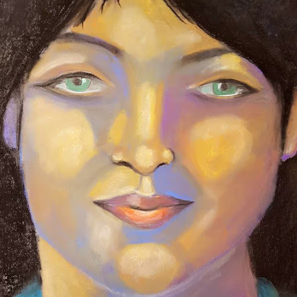 Foto del dibujo de la cara de una mujer