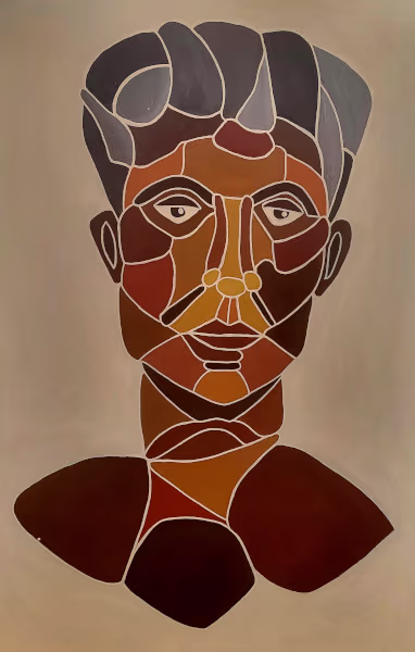 Foto de la pintura de la cabeza de un hombre